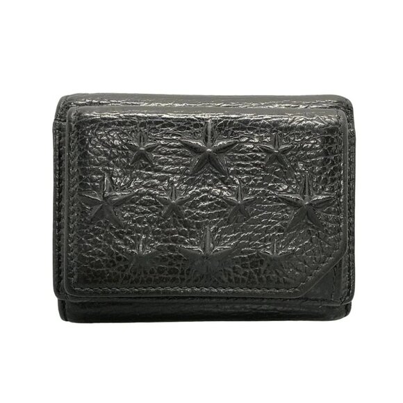 Auth JIMMY CHOO Nemo Black Leather Trifold Wallet - Picture 5 of 5